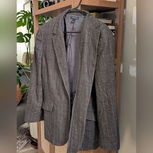 Lands' End Gray Checkered Blazer